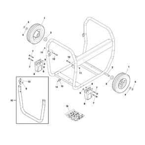 Wheel Kit Diagram and Parts List for 030732-00  Briggs and Stratton Generator